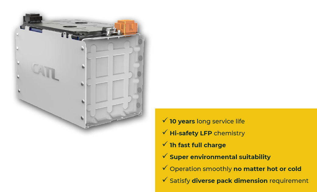 CATL battery cell inside Microgreen Battery for fork lift and scisoor lift